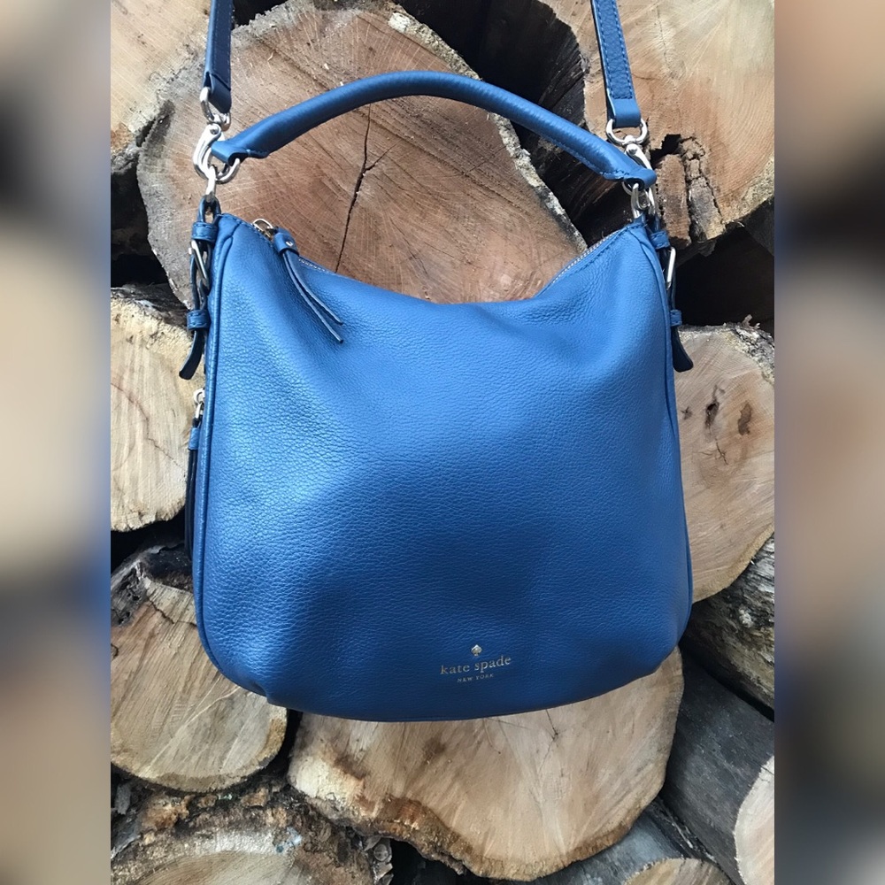 KATE SPADE COBBLE HILL SMALL ELLA BAG BLUE/GREY
